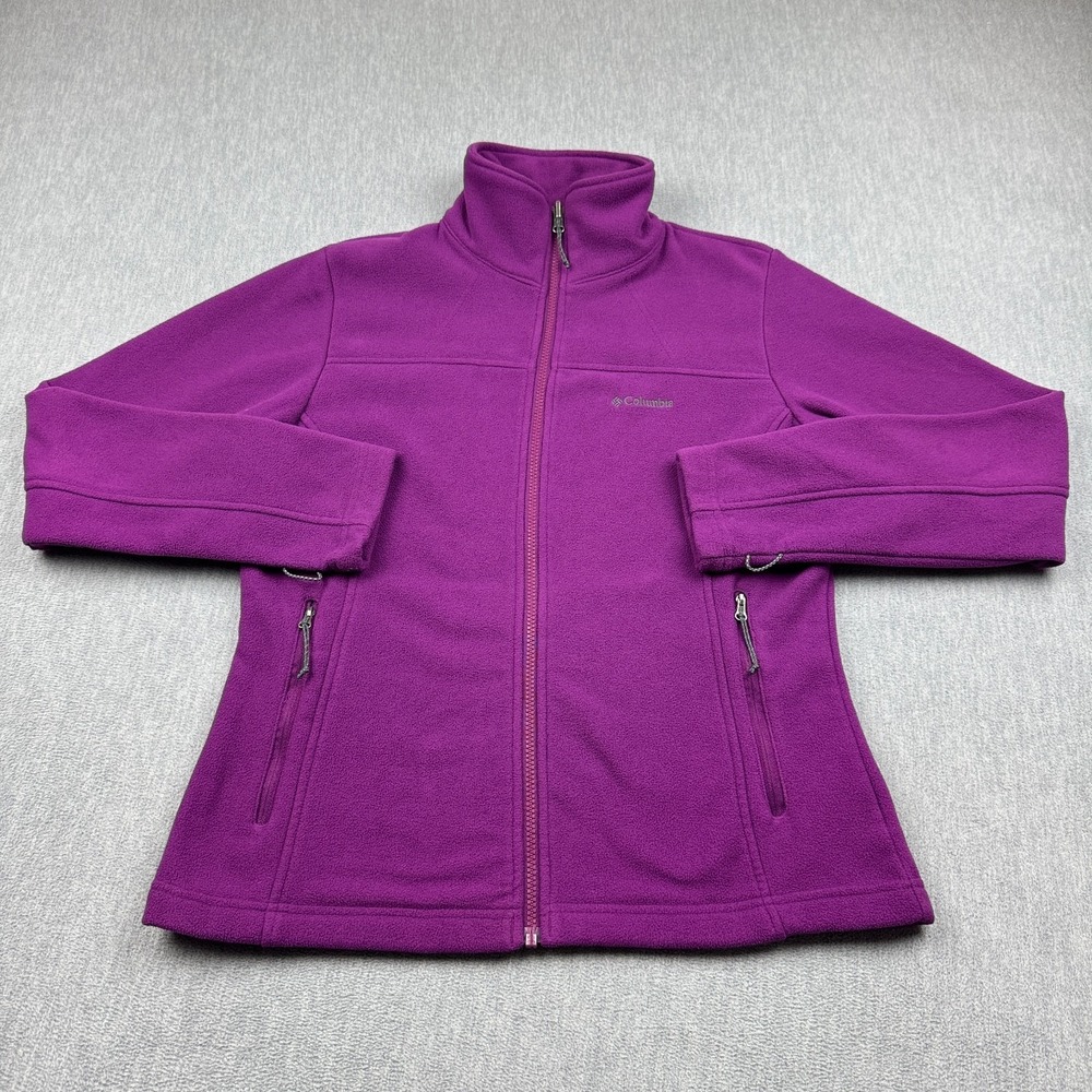 Columbia Jacket Womens Medium Purple Benton Springs Full Zip Fleece Outdoor